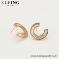 97095 xuping design exclusivo 18k cor de ouro sintético zircão moda feminina brincos de gota